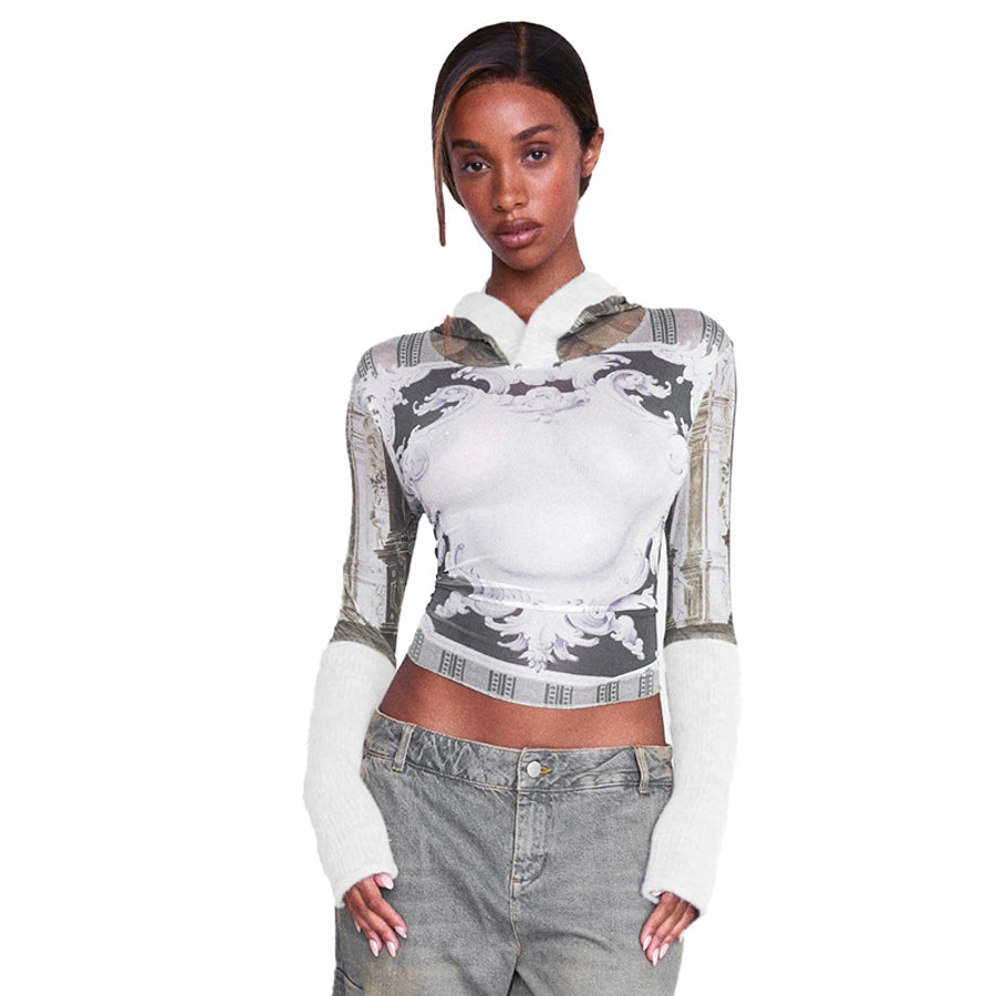 Women's T-shirt Long Sleeve T-Shirts Streetwear Color Block