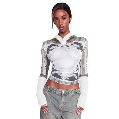 Women's T-shirt Long Sleeve T-Shirts Streetwear Color Block