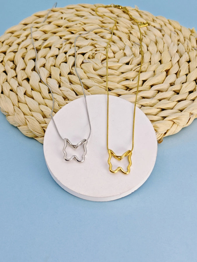 Jewelry Elegant Simple Style Classic Style Butterfly 304 Stainless Steel Pendant Necklace