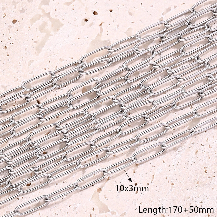 10 Strands/Package 5 Strands/Package 304 Stainless Steel cable chain Belcher Chain Polished Length: 170 50mm Length:230+50mm Jewelry Accessories