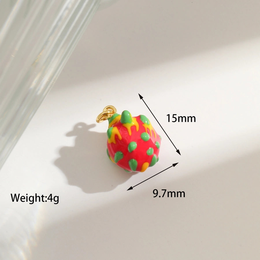 1 Piece 8.8*5MM Hole 3~3.9mm Copper 18K Gold Plated Strawberry Mushroom Pendant Jewelry Accessories