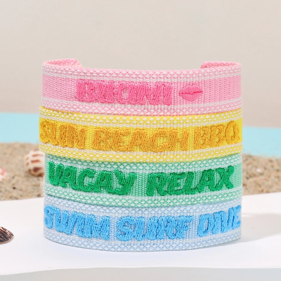 Cute Sweet Sports Letter cord Woven Chain String Bracelets