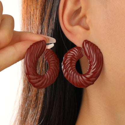 1 Pair Classic Style Geometric Plating Alloy Resin Iron Drop Earrings Ear Studs