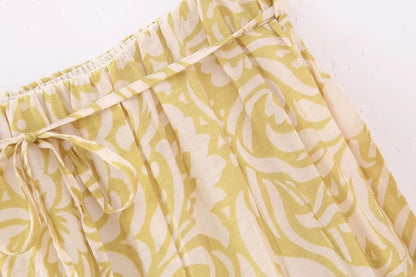 Summer Simple Style Flower Polyester Midi Dress Skirts
