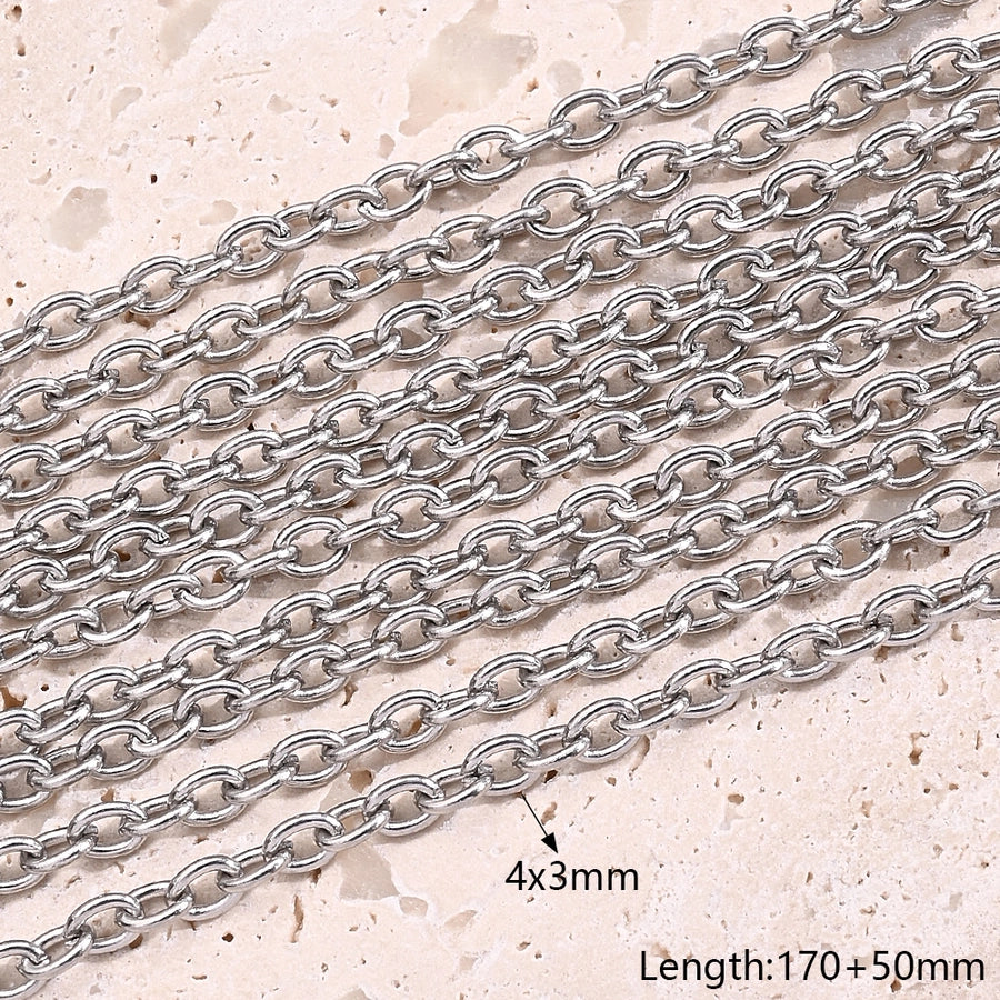 10 Strands/Package 304 Stainless Steel cable chain Belcher Chain figaro chain Polished Length: 170 50mm Length: 190 50mm Length: 200 50mm Jewelry Accessories