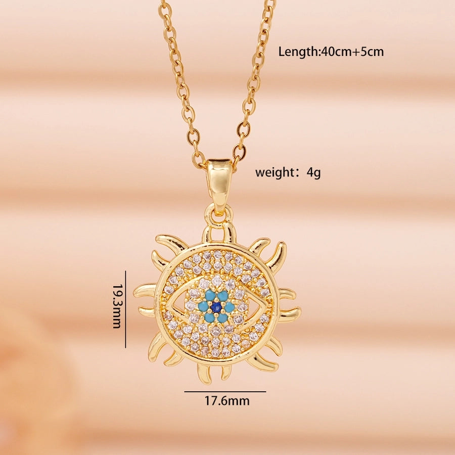 Jewelry Lady Sexy Shiny Eye 304 Stainless Steel Copper Necklace