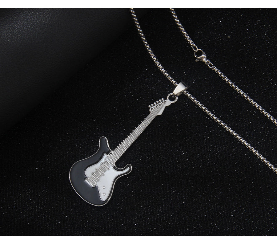 Simple Style Classic Style Guitar 201 Stainless Steel Alloy Plating Unisex Pendant Necklace