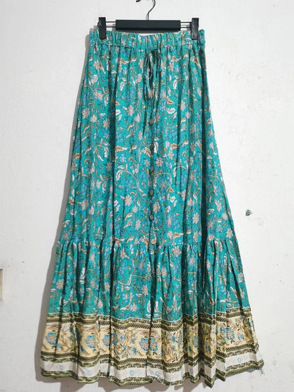 Summer Vacation Printing Polyester Maxi Long Dress Skirts