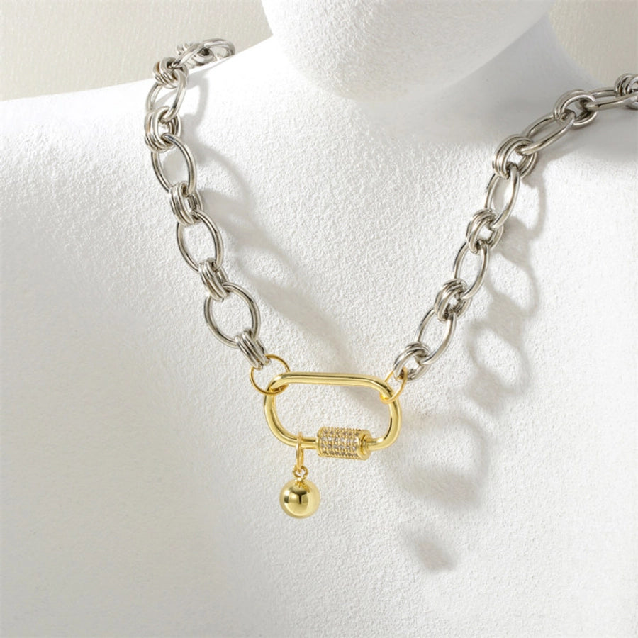 Jewelry IG Style Oval Copper Pendant Necklace