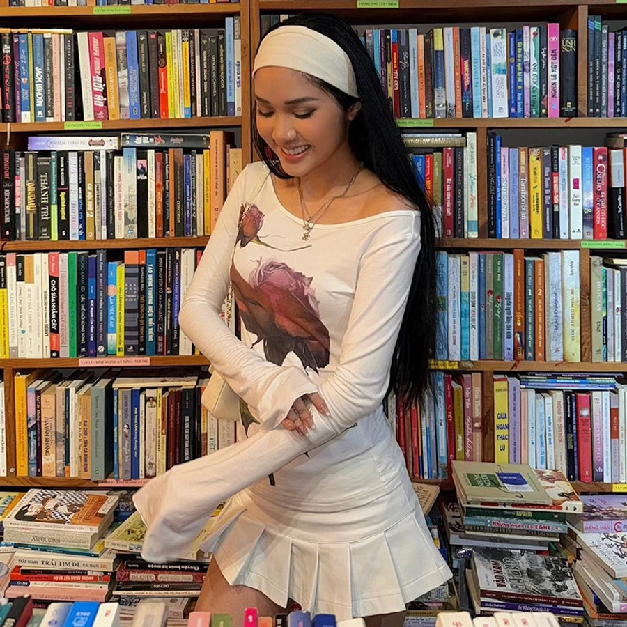 Women's T-shirt Long Sleeve T-Shirts Vacation Simple Style Flower