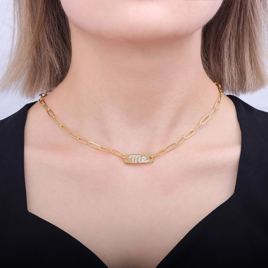 Jewelry Casual Classic Style Letter Copper Zircon Necklace