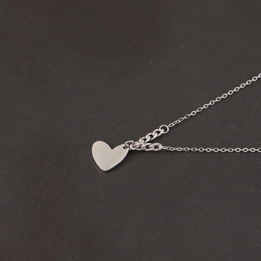 Jewelry Casual Simple Style U Shape 304 Stainless Steel 18K Gold Plated Mixed Metal Pendant Necklace