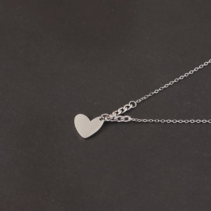 Jewelry Casual Simple Style U Shape 304 Stainless Steel 18K Gold Plated Mixed Metal Pendant Necklace