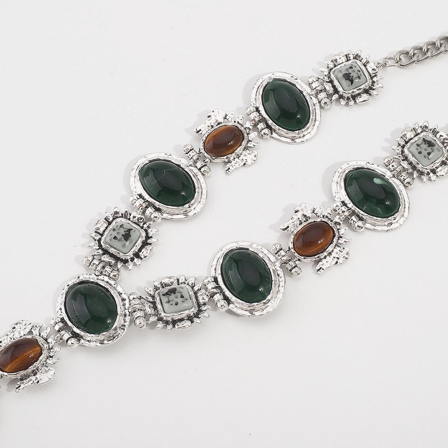 Vintage Style Ethnic Style Geometric Resin Iron  Pendant Necklaces