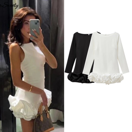 Women's Sheath Dress Elegant Boat Neck Long Sleeve Solid Color Above Knee Cocktail Party