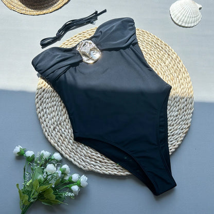 Women's Sexy Solid Color One Piece Swimwear