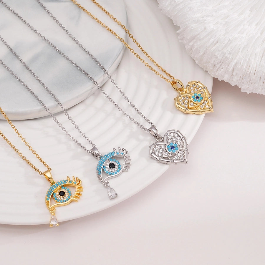 Jewelry Lady Sexy Shiny Eye 304 Stainless Steel Copper Necklace