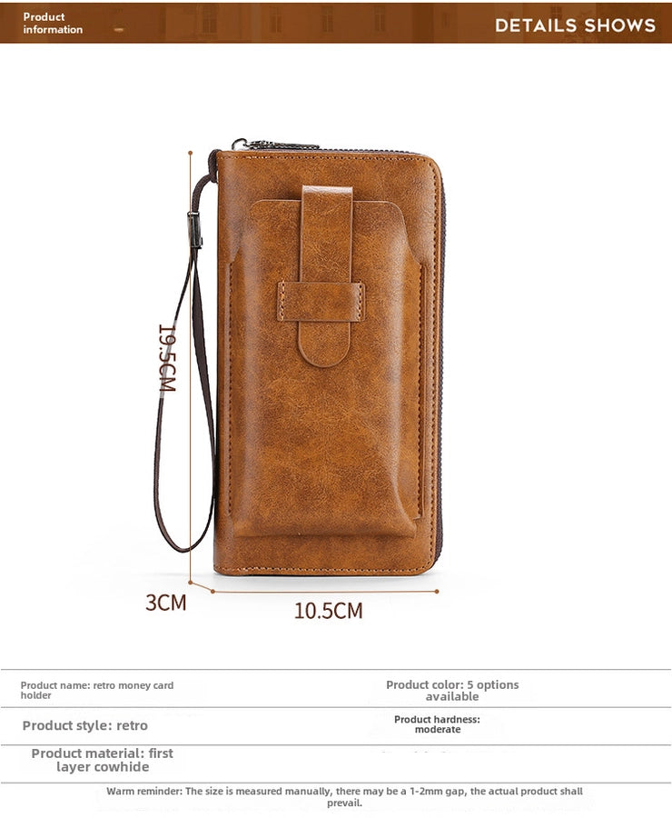 Men's wallet long new wallet multi-card wallet men's business zipper multi-functional mobile phone bag  direct sales
