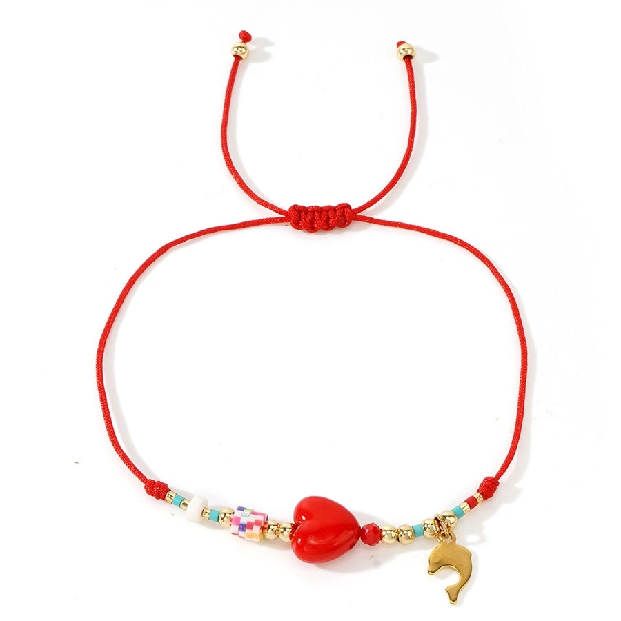 Casual Cross Palm Heart Shape 314 Stainless Steel Beaded rope Woven Chain String Bracelets