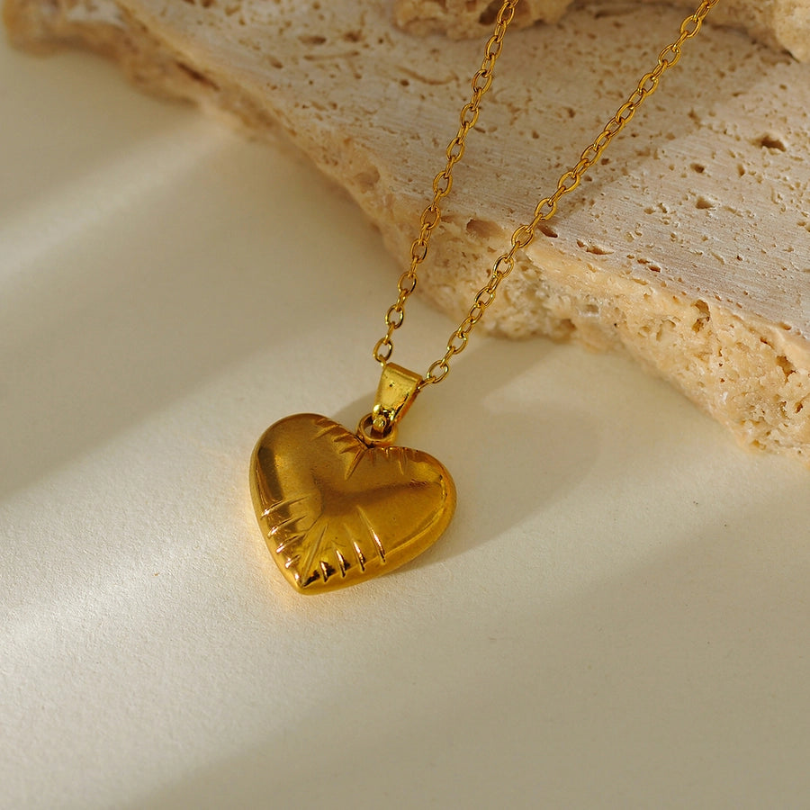 Jewelry Elegant Glam Luxurious Heart Shape 304 Stainless Steel Necklace