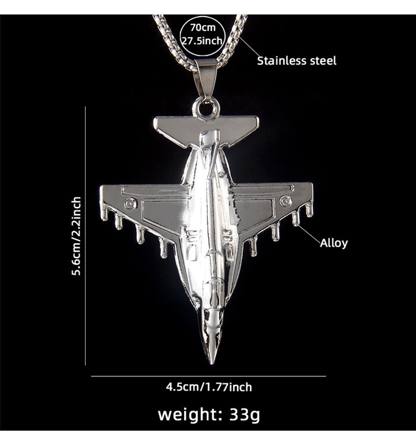 Hip-Hop Airplane 201 Stainless Steel Alloy Unisex Pendant Necklace