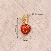 Drip Strawberry Pendant (Gold) [12x7mm (Aperture: 3mm)]