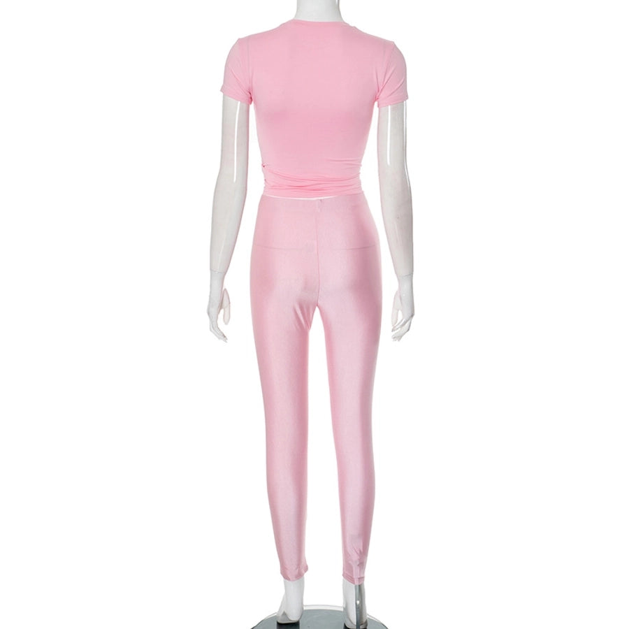 Daily Women's Streetwear Solid Color Spandex Polyester Pants Sets Pants Sets