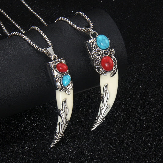 Ethnic Style Geometric 201 Stainless Steel Arylic Alloy Inlay Turquoise Unisex Pendant Necklace