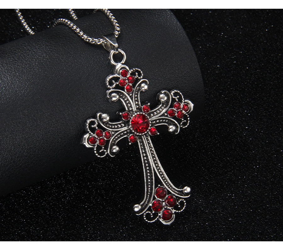 Hip-Hop Vintage Style Cross 201 Stainless Steel Alloy Plating Unisex Pendant Necklace
