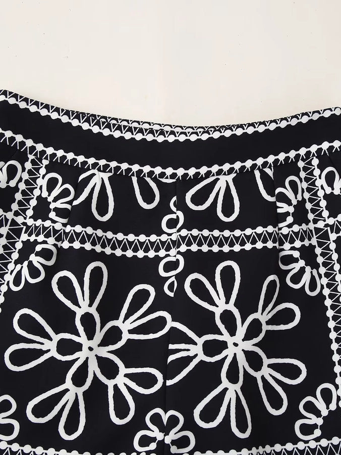 Daily Women's Streetwear Printing Polyester Printing Shorts Sets Shorts Sets
