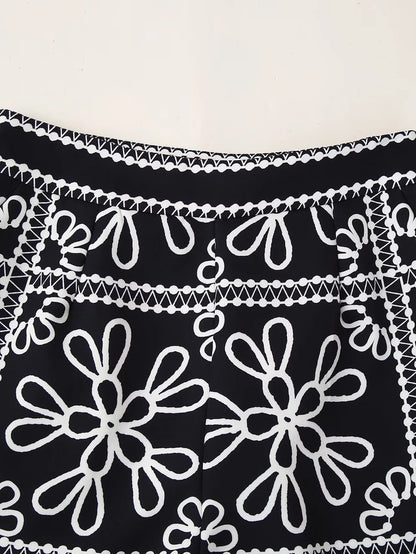 Daily Women's Streetwear Printing Polyester Printing Shorts Sets Shorts Sets
