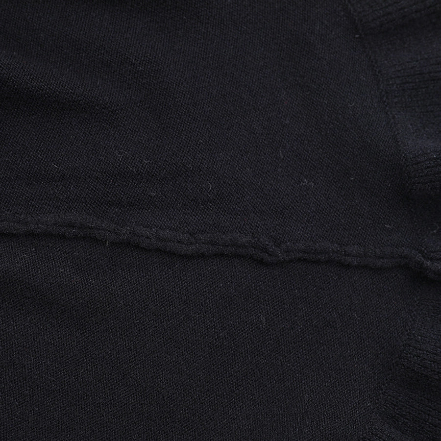 Women's Black Dress Elegant Round Neck Lettuce Trim Long Sleeve Color Block Solid Color Short Mini Dress Holiday