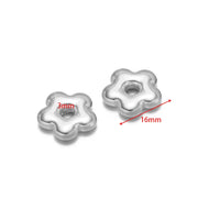 16mm Wide Hydraulic Flower 3mm Hole Steel Color