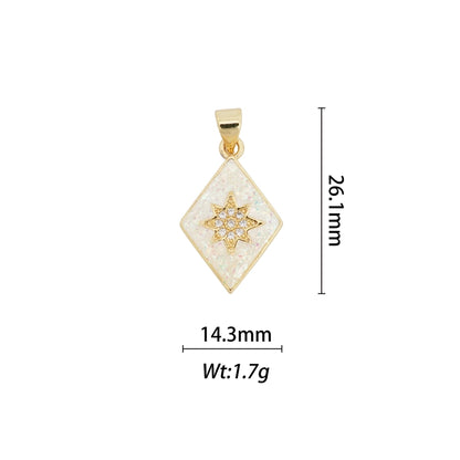 1 Piece Copper Zircon Geometric Star Pendant