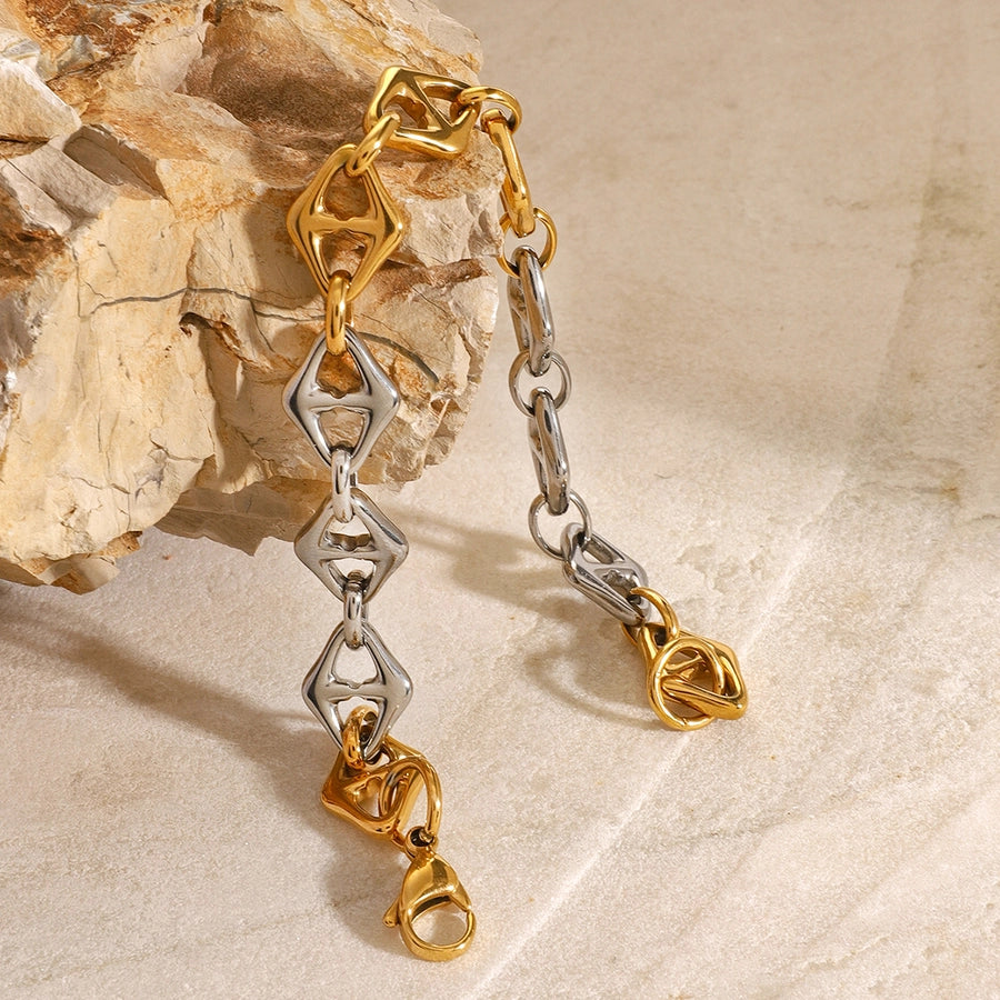 Simple Style Classic Style Color Block 304 Stainless Steel  Bracelets In Bulk Stainless Steel Bracelets