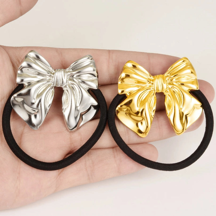 Women's Simple Style Bow Knot 304 Stainless Steel Plating Hair Tie