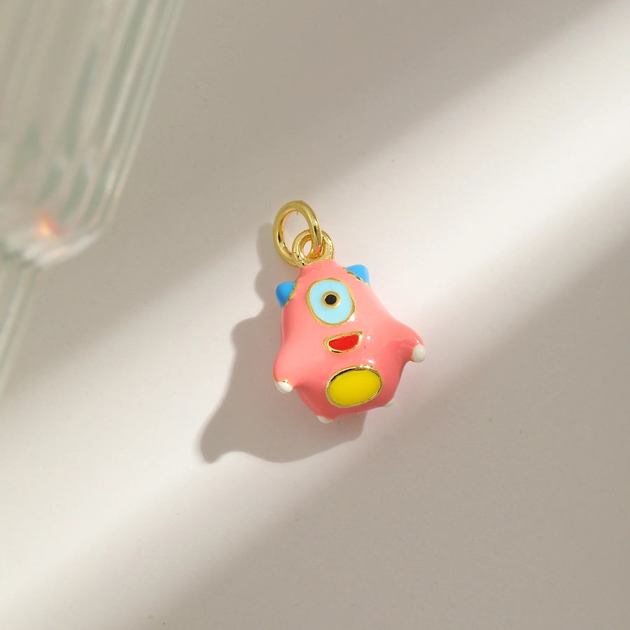 1 Piece 14.4MM Hole 1~1.9mm Copper 18K Gold Plated Animal Polished Pendant Chain Jewelry Accessories