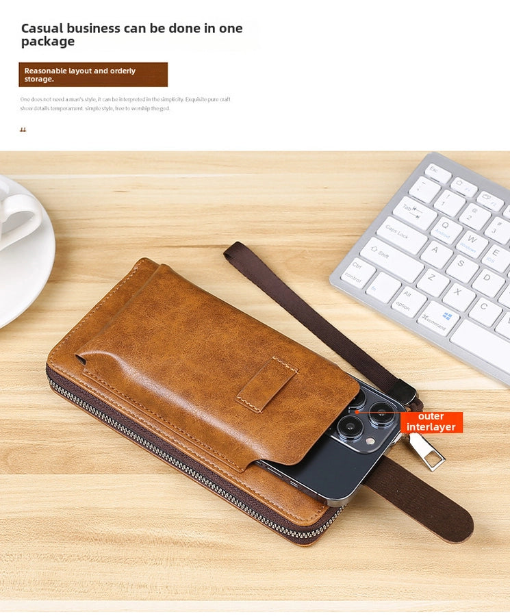 Men's wallet long new wallet multi-card wallet men's business zipper multi-functional mobile phone bag  direct sales