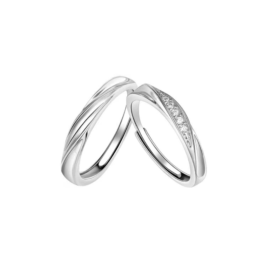s925 Sterling Silver Mobius Couple Ring Fashion Personality Niche Design Plain Ring Ring