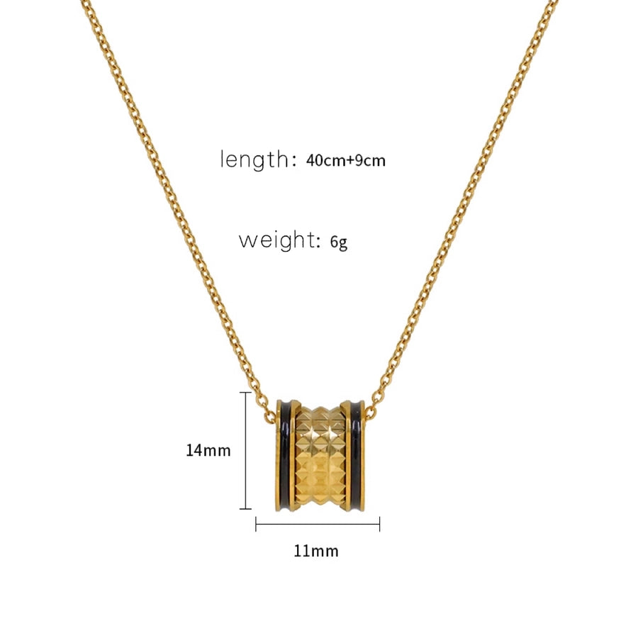 Jewelry Simple Style Round Titanium Steel Plating Pendant Necklace