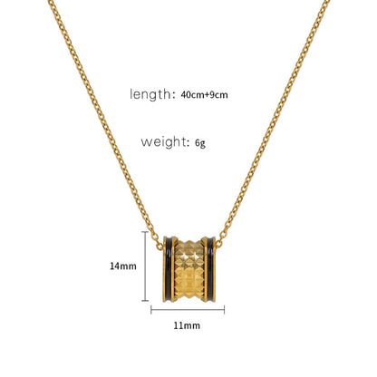 Jewelry Simple Style Round Titanium Steel Plating Pendant Necklace