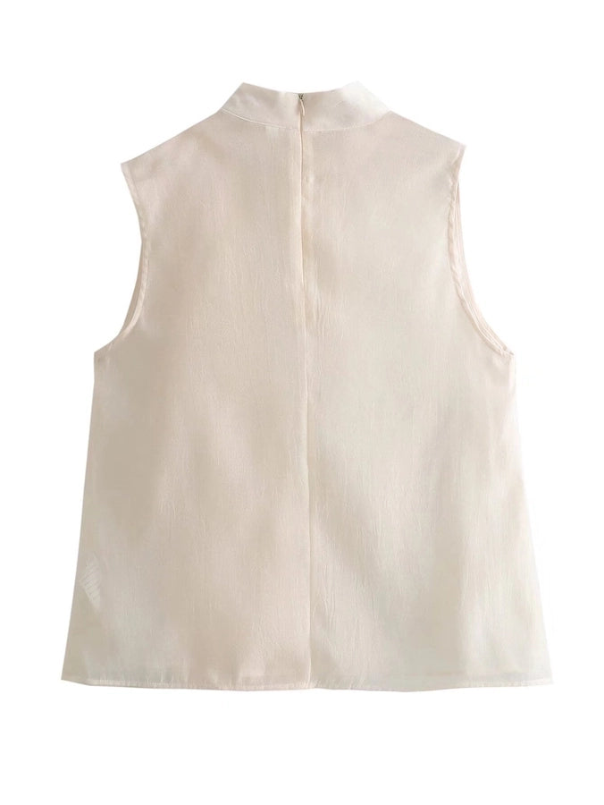 Women's Blouse Sleeveless Blouses Elegant Solid Color