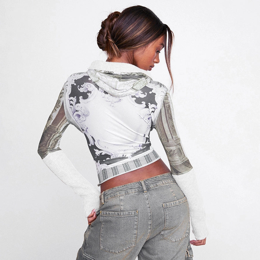 Women's T-shirt Long Sleeve T-Shirts Streetwear Color Block