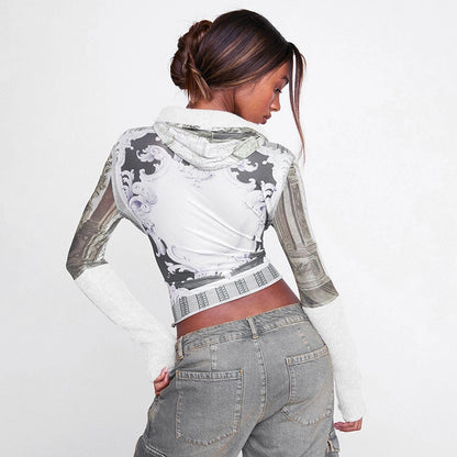 Women's T-shirt Long Sleeve T-Shirts Streetwear Color Block