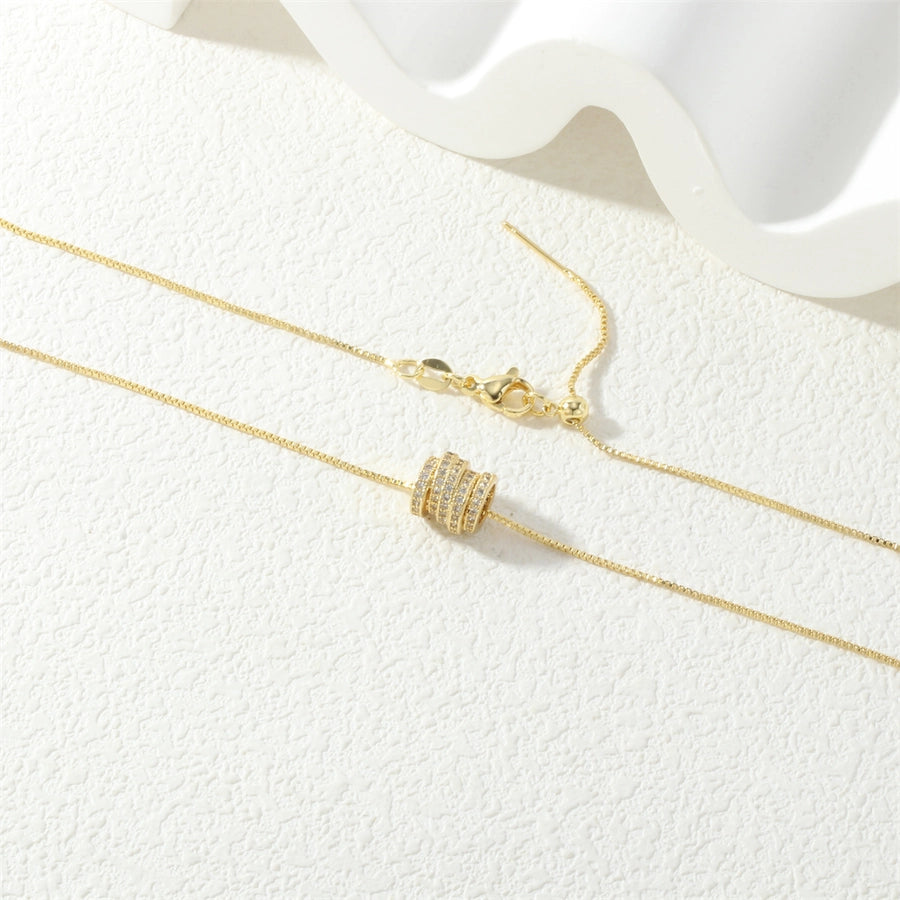 Jewelry Lady Simple Style Geometric Copper Zircon Necklace