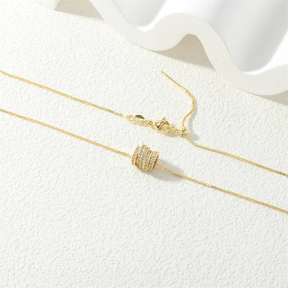 Jewelry Lady Simple Style Geometric Copper Zircon Necklace