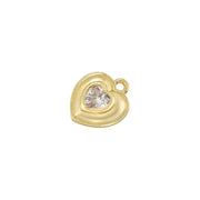 Vd1677 Gold White Diamond Love Heart