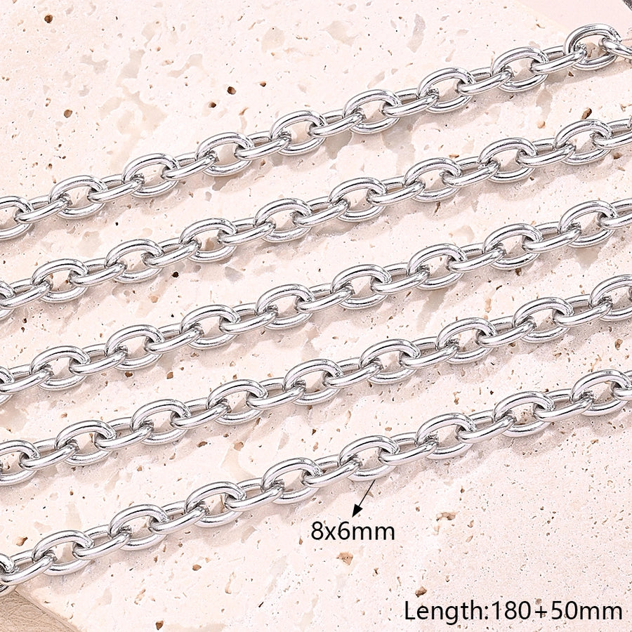 10 Strands/Package 5 Strands/Package 304 Stainless Steel cable chain Polished Length: 180 50mm Length:230+50mm Jewelry Accessories