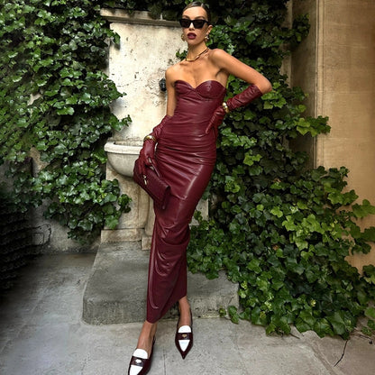Women's Sheath Dress Sexy U Neck Sleeveless Solid Color Maxi Long Dress Cocktail Party