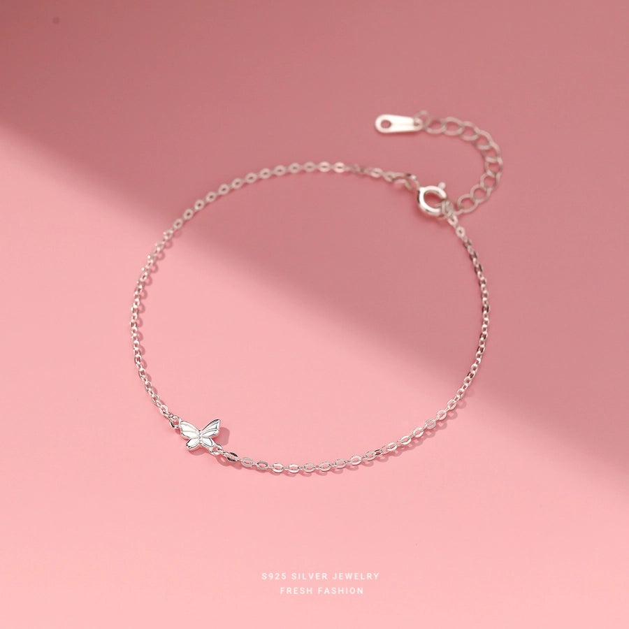 S999 Silver cable chain Bracelets Casual